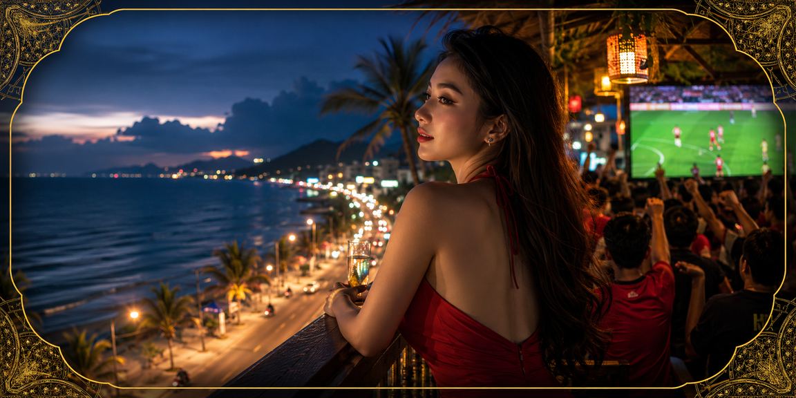 Người dùng đặt cược bóng đá tại bãi biển Mũi Né qua ứng dụng di động vi69net