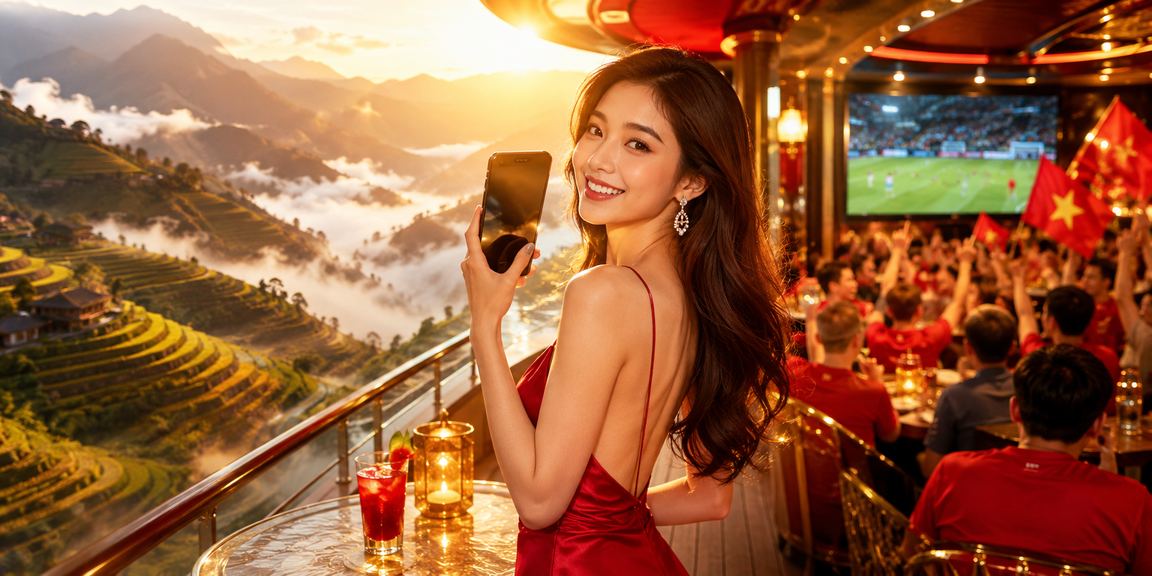 Người mẫu Việt Nam trải nghiệm casino trên điện thoại tại Sa Pa